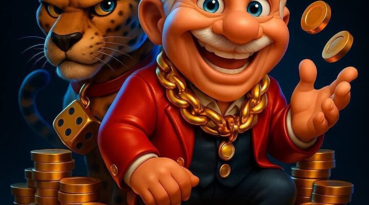 賀禮翁角色形象，微笑拋金幣象徵幸運與財富